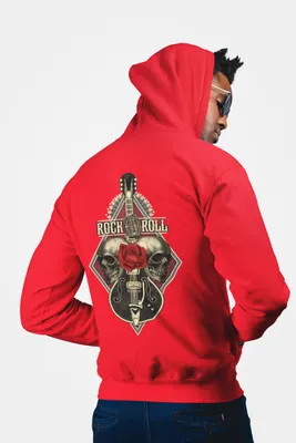 Produktbild von D&B Uni Hoodie ZIPZN00014 Rock And Roll Rot-Größe XL