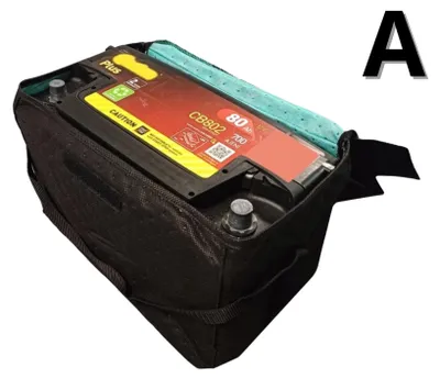Productafbeelding van Accu Winterhoes - Hoes - Bescherming - Isolerend - Auto - Zwart - 22 x 20 x 18 cm - A