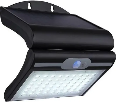 Produktbild von 4 Watt LED Solar Eingangsbeleuchtung Außenleuchte mit Dämmerung und Bewegungs-Sensor in Schwarz|Kaltweiß|300 Lumen