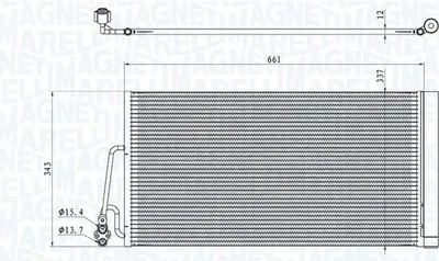 Produktbild von MAGNETI MARELLI 350203861000 Kondensator Klimaanlage Klimakondensator für MINI Schrägheck (R56) +Trockner