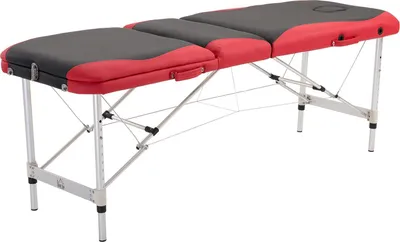 Obrázek produktu pro Masážní stůl - Skládací terapeutický stůl - Dřevěný rám - 185 x 60 cm - Do salonu/praxe - Červený