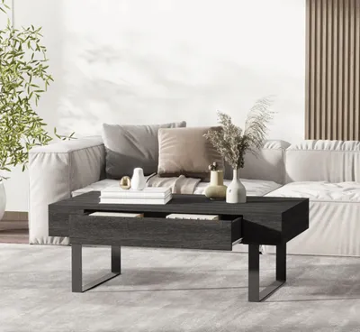 Produktbild von Couchtisch,Beistelltisch Sofatisch Fernsehtisch, Kaffeetisch Wohnzimmertisch mit Schublade Regale110x60x40 cm