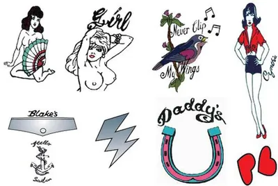 Immagine prodotto di Set di 9 tatuaggi temporanei per abbigliamento da festa