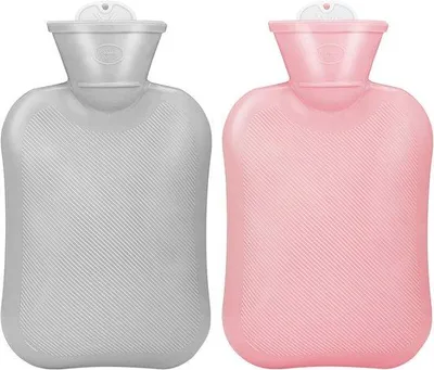Produktbild von Famanu Warmwasserflaschen Set 2 Stück - 0,5L Gummitaschen für Schmerzlinderung und Entspannung