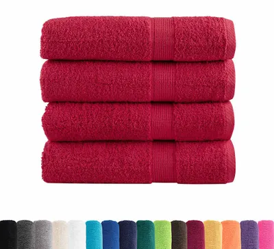 Zdjęcie produktu dla Ręczniki kąpielowe vidaXL Premium SOLUND, 4 szt., czerwone, 100 x 150 cm, 600 g/m²