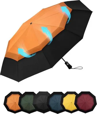 Produktbild von Famanu Reise-Regenschirm Automatisch - Ø 103 cm - Orange