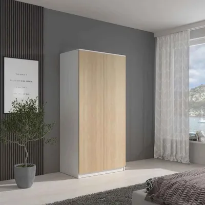 Produktbild von BEAUTYSOFA Modern Kleiderschrank CLASSIC - Garderobenschrank , Schrank mit 2-türig fur Schlafzimmer & Korridor (Weiß + Sonoma Eiche)