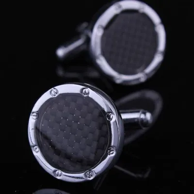 Image de Boutons de manchette noirs ronds avec remplissage