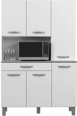 Produktbild von Season 22 Parisot Küchenbuffet 120x185x40 viel Stauraum Buffet Weiß