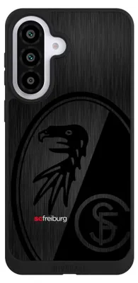 Produktbild von NIVOCASE Handyhülle für Samsung Galaxy A57 5G  Hülle NIVOpure Case Schwarz Metallic Look Offizielles Lizenzprodukt SC Freiburg
