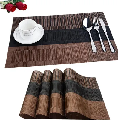 6er-Set Platzsets 30x45 cm, Antirutsch, abwaschbar, PVC, hitzebeständig