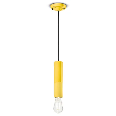Zdjęcie produktu dla Lampa wisząca mała Vintage Decò Pi Ceramic Lemon Yellow 1 Light E27