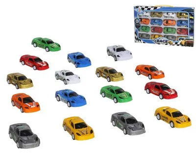Productafbeelding van Speelgoed multi auto retrofrictie set van 16 stuks - Veilig voor kinderen
