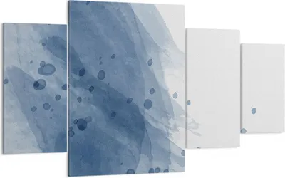 Produktbild von Bild auf Leinwand - Leinwandbild - 4 Teile - Blau Weiß Hintergrund - 160x90cm - Wand Bild - Wanddeko - Wandbilder - Leinwanddruck - Bilder - Wanddekoration - Leinwand bilder - Wandbild - DL160x90-5088