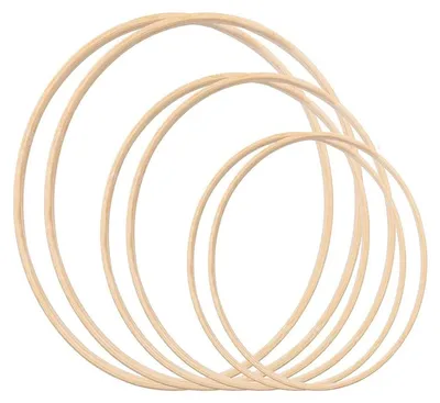 Bambusringe 6er-Set für Traumfänger, 3 Größen (10/12/15 cm)