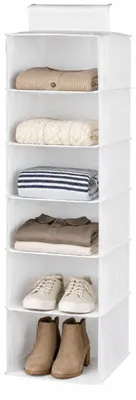 Produktbild von Aufbewahrungslosungen Schrank - Organizer - 6 Facher - beige - 30 x 30 x 120 cm - platzsparend