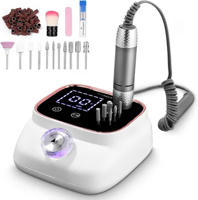 Productafbeelding van Nagelschuurmachine Elektrisch - Nagelvijl Professioneel - Nagelverzorging Thuis - 45.000 RPM Instelbaar - 870 g - Roségoud