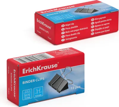 Zdjęcie produktu dla Klipsy składane 15 mm metalowe 12 sztuk czarne