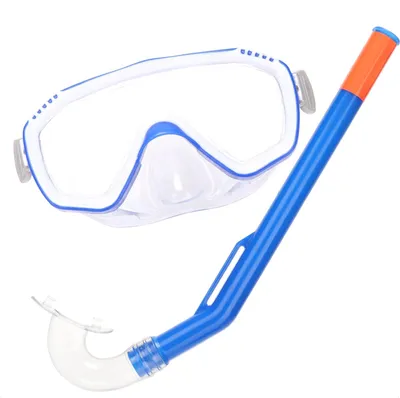 Produktbild von 2-teiliges Schnorchelset für Kinder von 3 bis 6 Jahren - Tauchmaske und Schnorchel zum Tauchen (Kinder - transparent)