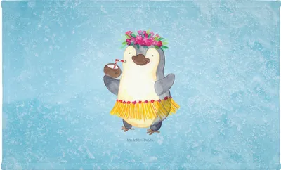 Produktbild von Mr. & Mrs. Panda Handtuch Pinguin Kokosnuss - Eisblau - Geschenk, Aloha, frottierhandtuch, Hawaii, gesichtstuch, Erholt, 50x100, Flauschtuch, Urlaub, kleines