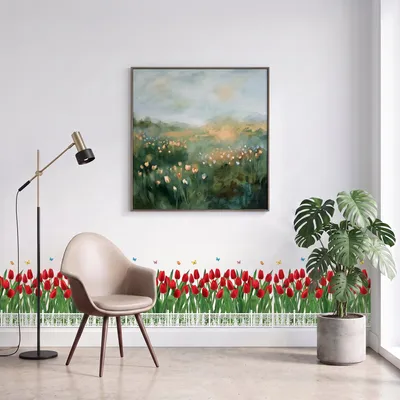 Produktbild von Dekorative Wandaufkleber – Tulpenhecke