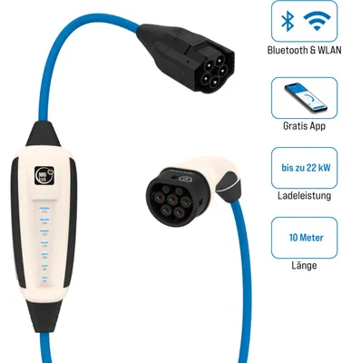 Productafbeelding van NRGkick Pure - Blauw - Type 2 - Rechthoekig - Rechthoekig - IP67 - IP69K - 22 kW