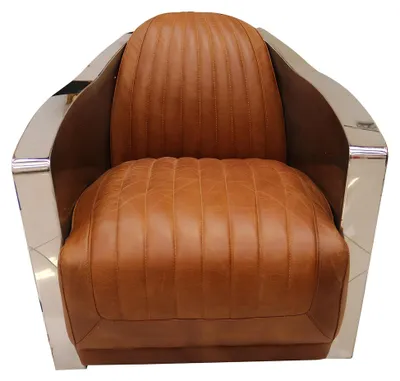 Produktbild von Echtleder Design Vintage Sessel Lounge Möbel Union Jack Aviator Retro Flugzeug