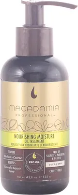 Zdjęcie produktu dla Macadamia Nourishing Moisture, Olejek do włosów, 125 ml, Kobiety, Apply a few drops to your palms, using more or less depending on hair length. Rub hands together...