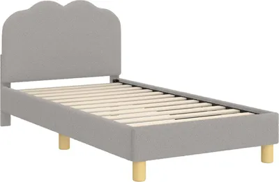 Obrázek produktu pro vidaXL Dětský rám postele s čelem světle šedý 80 x 160 cm ovčí kůže