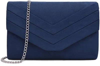 Produktbild von Marineblaue Suède Clutch-Tasche mit Schmuckfach