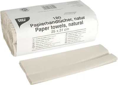 Produktbild von 180 Papstar Blatt Handtuchpapier C-Falz 31 cm x 25 cm natur 1-lagig 84821