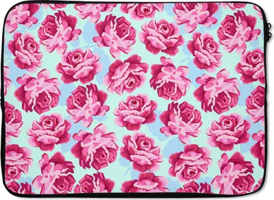 Produktbild von MuchoWow® Laptop Hülle 13 Zoll Blumen - Rosen - Muster Laptoptasche - Laptophülle - Sleeve - Rundumschutz