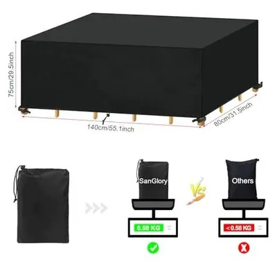 Zdjęcie produktu dla Pokrowiec na stół ogrodowy 140X80X75 cm wodoodporny UV ochronny