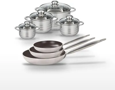 Image de Lot 3 Poêles 24/28/32 cm et 4 Faitouts 12/14/16/24 cm Elo Bistro Line