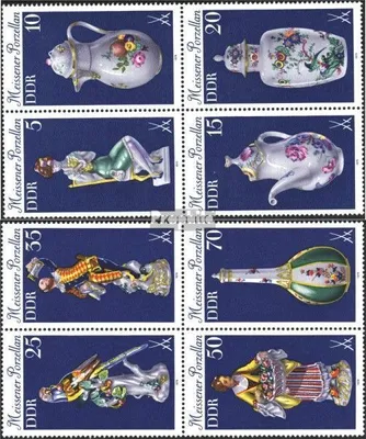Produktbild von Briefmarken DDR 1979 Mi 2464-2467,2468-2471 Viererblocks (kompl.Ausg.) postfrisch Porzellan