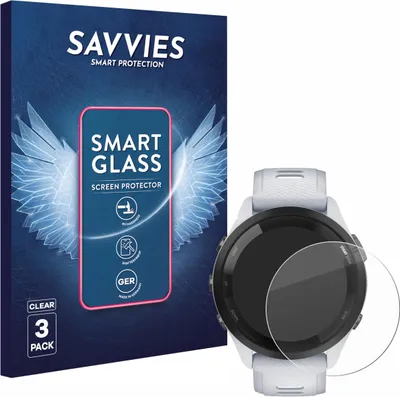 Produktbild von 3x Savvies Schutzglas Folie für Garmin Forerunner 265 (46 mm) 9H Panzer Schutzfolie Glas Displayschutz klar transparent