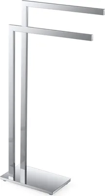 Produktbild von META Handtuchständer doppelt Messing Chrom 400x150x800 mm für Bad & WC >> Freistehend anwendbar