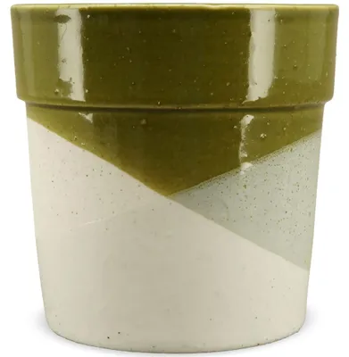 Immagine prodotto di Vaso per fiori Vaso per piante geometrico in gres verde 12,8 cm