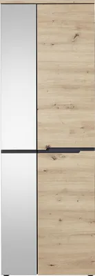 Produktbild von Garderobenschrank - Artisan Eiche Nachbildung - Graphitfarben - 65 x 197 cm - 1 Spiegeltür
