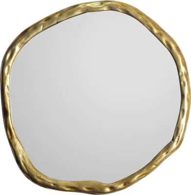 Produktbild von Wohnling Wandspiegel Asymmetrisch 60x60cm Gold Aluminium Rahmen Modern Flurspiegel