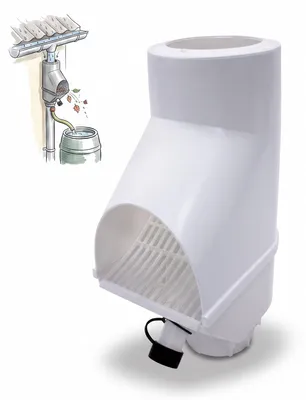 Produktbild von Jardinion Regenwasserfilter, Fallrohr Laubabscheider Weiß 30,5 x 12 x 17,5cm Regenwassersammler für Fallrohr DN75, DN85, DN100