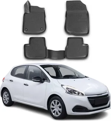 Image de OMAC Tapis de sol pour Peugeot 208 2012-2019 sur mesure en caoutchouc Noir