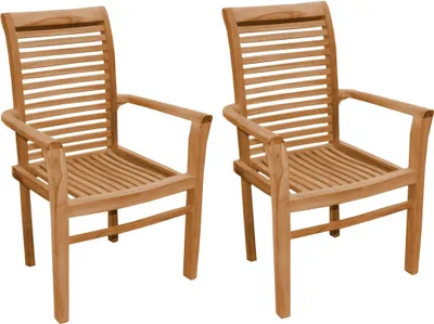 Obrázok produktu pre Teaková stohovacia stolička Cosenza - 2 kusy 95 cm