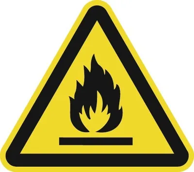 Produktbild von Warnzeichen ASR A1.3/DIN EN ISO 7010 200mm Warnung feuergefährliche Stoffe Ku.