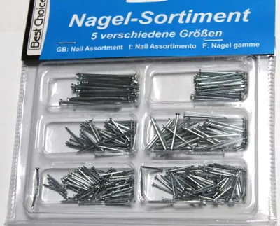 Produktbild von Nagelsortiment 5 Größen - 180 Stück, Nägel 15 mm, 20 mm, 25mm, 30 mm, 40 mm