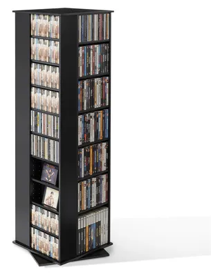 Immagine prodotto di Scaffale girevole VEVOR per DVD con 34 scomparti, scaffale regolabile per supporti multimediali, 475 x 475 x 1636 mm, scaffale salvaspazio per CD, DVD, libri e dischi di giochi, per soggiorno e ufficio domestico, nero