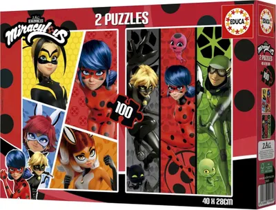 Produktbild von Miraculous Ladybug Puzzle 2x100Stü ck