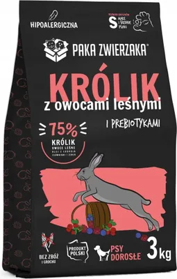 Zdjęcie produktu dla PAKA ZWIERZAKA Królik z jagodami S - sucha karma dla psa - 3kg