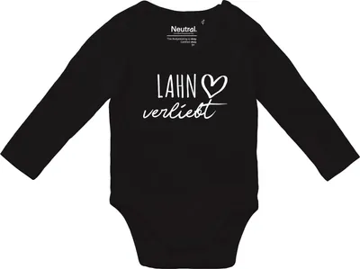 Produktbild von Huuraa Baby Body Lahn verliebt 68 Black  Baumwolle Fairtrade Langarmbody Geschenkidee