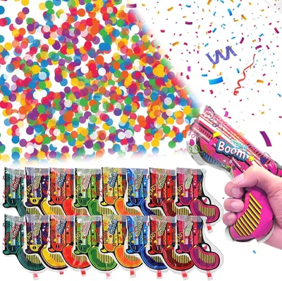 Produktbild von Konfettikanone 16 Stück, biologisch abbaubares Papier, bunt, für Party